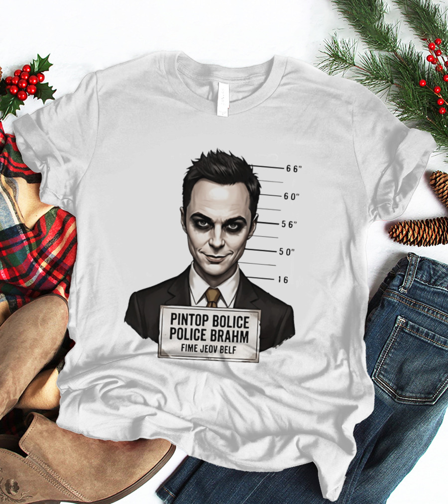 Sheldon Cooper Shot Parody Pintop Police Joker T-Shirt