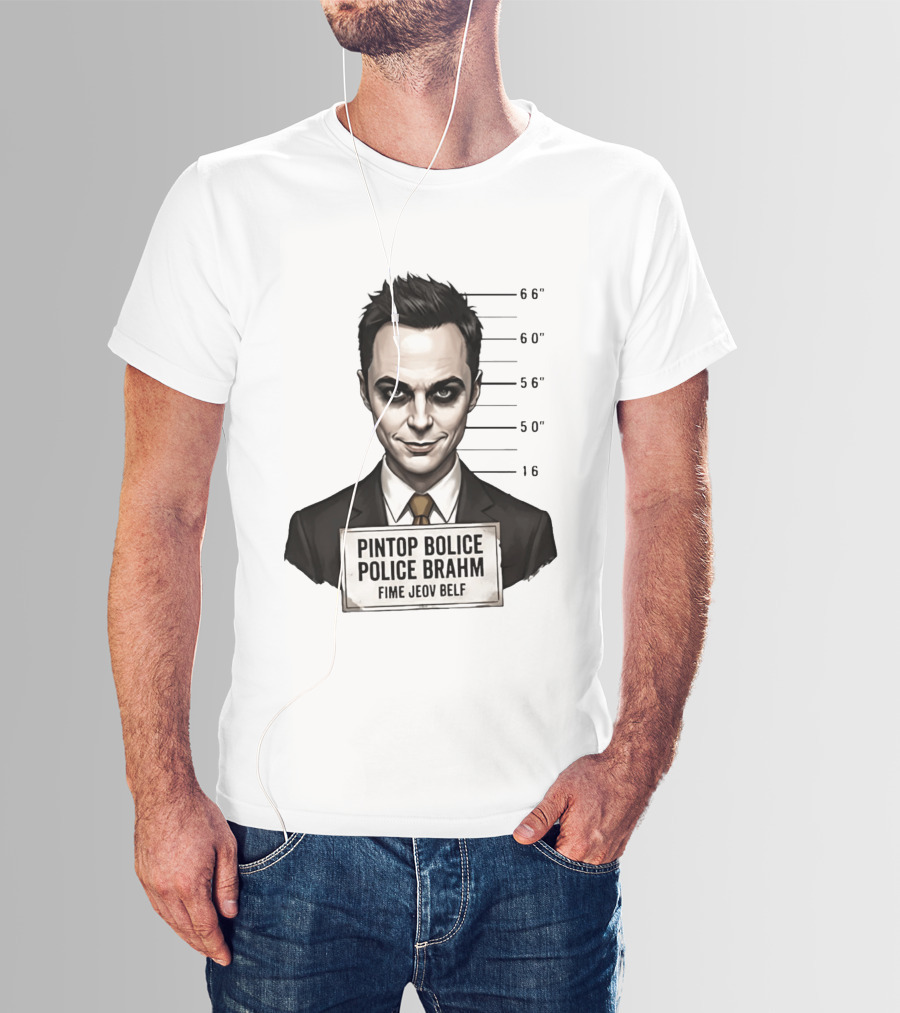 Sheldon Cooper Shot Parody Pintop Police Joker T-Shirt