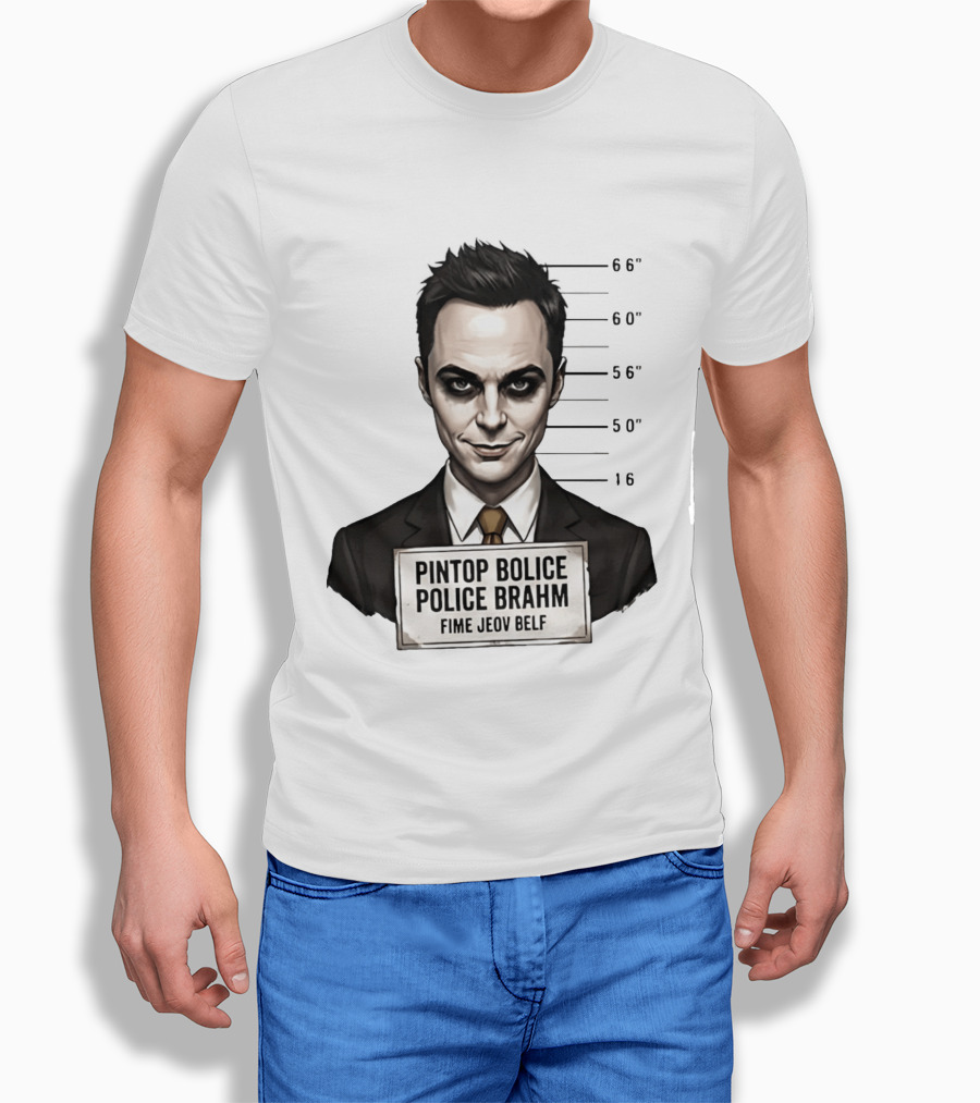 Sheldon Cooper Shot Parody Pintop Police Joker T-Shirt