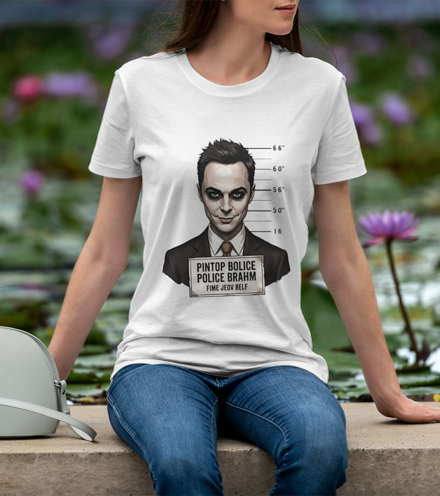 Sheldon Cooper Shot Parody Pintop Police Joker T-Shirt