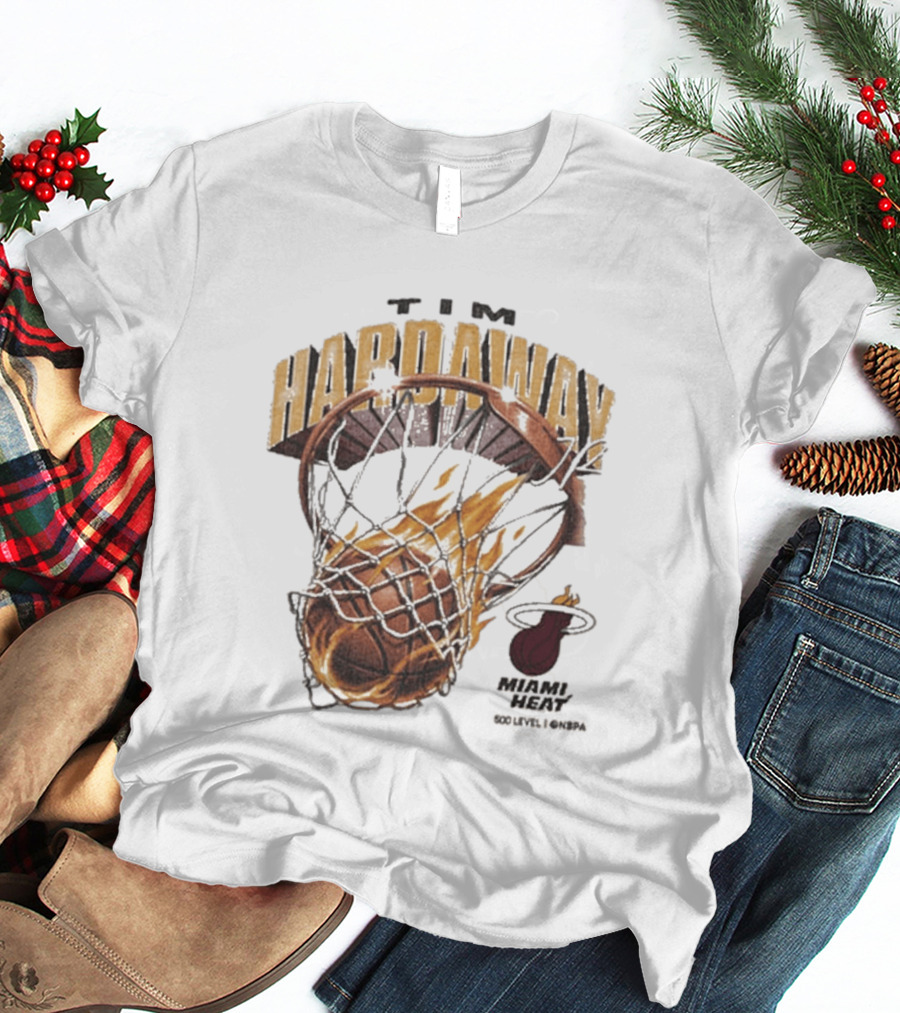 Tim Hardaway Miami Heat Basketball Flames Collier County T-Shirt