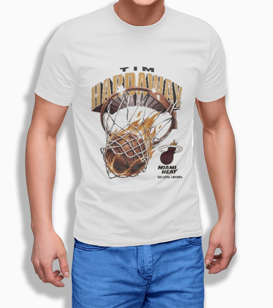 Tim Hardaway Miami Heat Basketball Flames Collier County T-Shirt