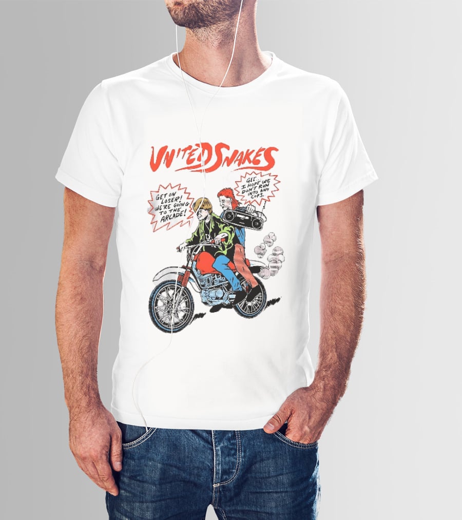 United Snakes Get On Loser We're Going To The Arcade Motorcycle Adventure T-Shirt