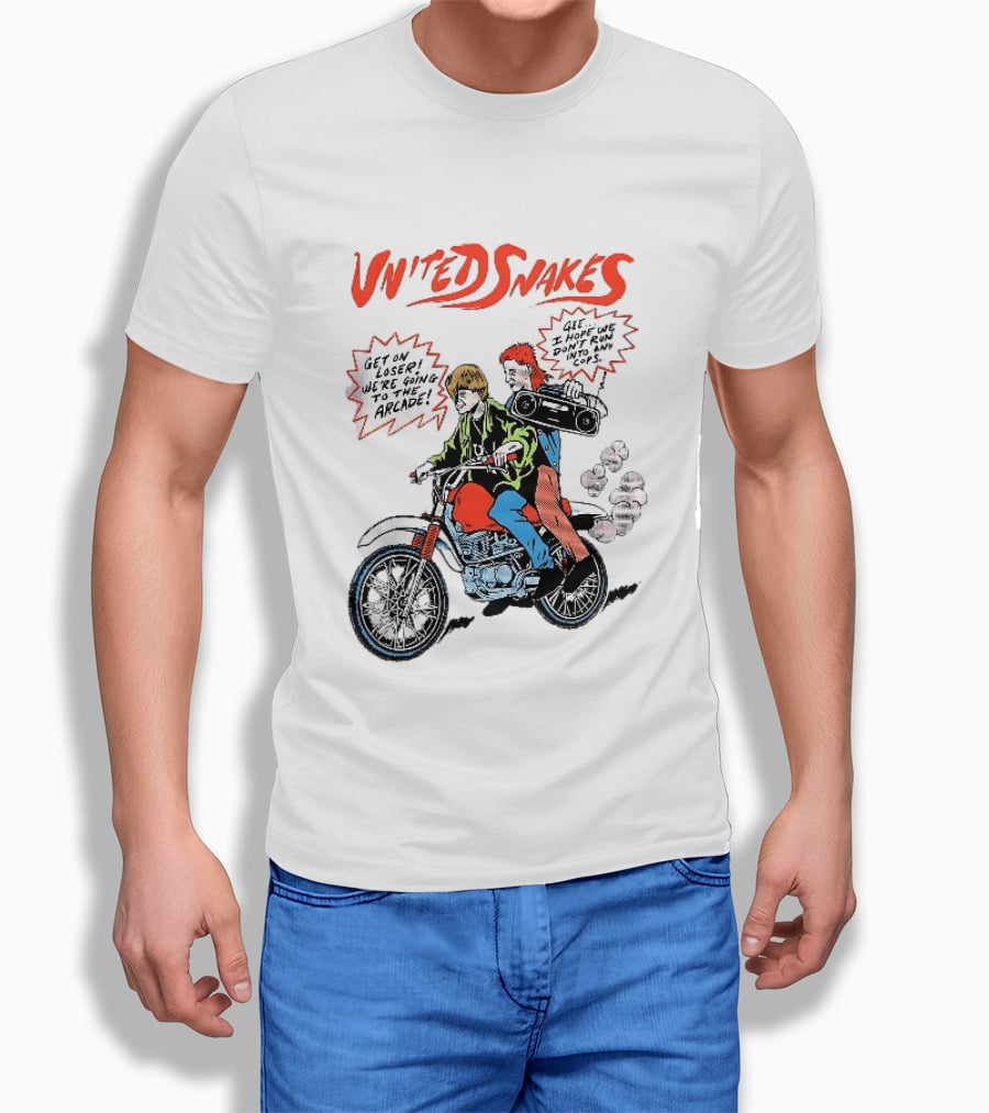 United Snakes Get On Loser We're Going To The Arcade Motorcycle Adventure T-Shirt