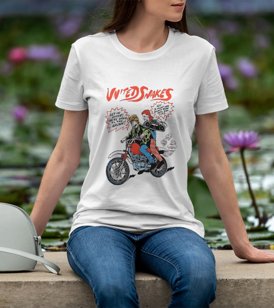 United Snakes Get On Loser We're Going To The Arcade Motorcycle Adventure T-Shirt