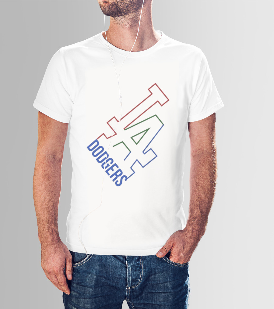 Los Angeles Dodgers White Collar LA T-Shirt