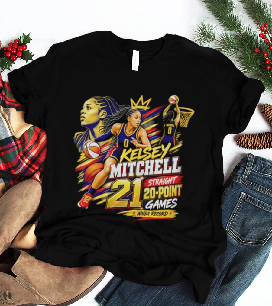Kelsey Mitchell Straight 21 Straight 20 Point Games Basketball Monarch T-Shirt