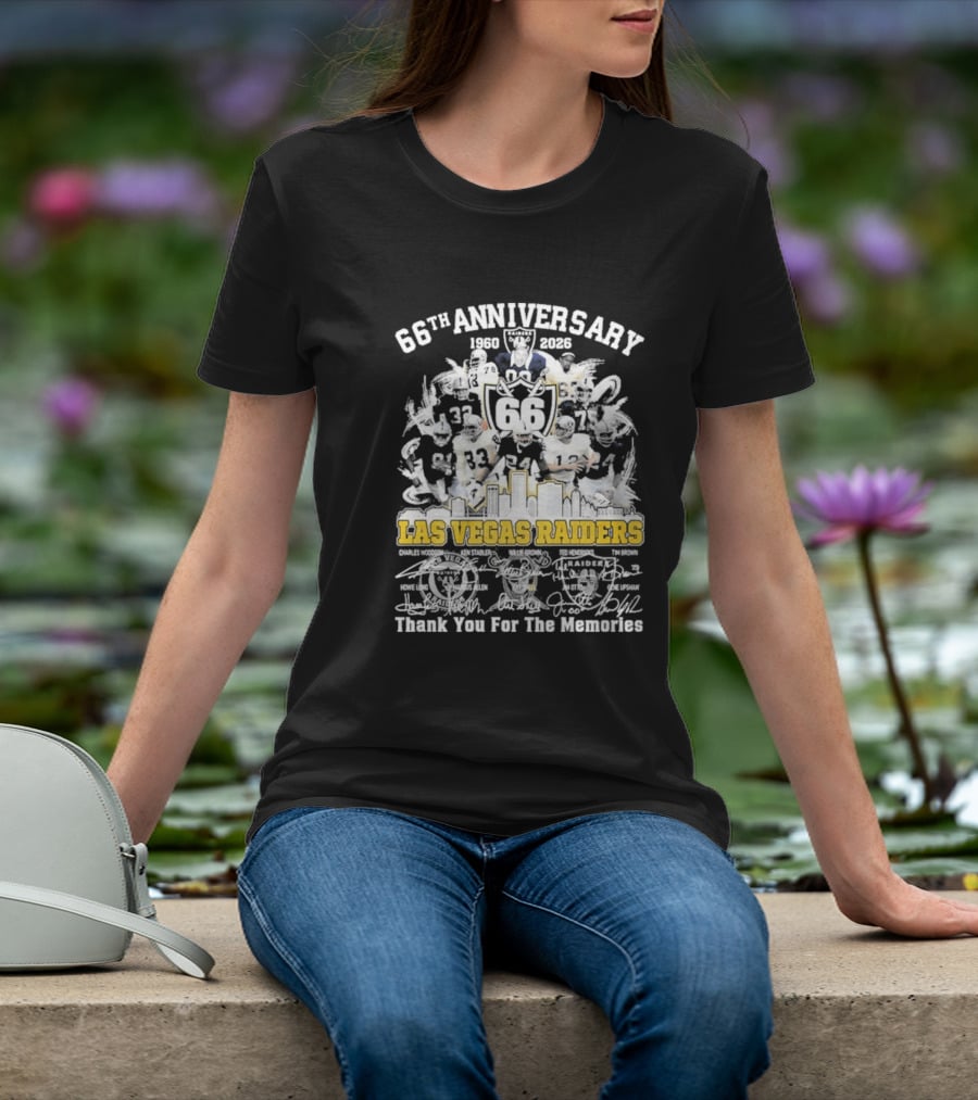 Las Vegas Raiders 66th Anniversary 1960 2026 Thank You For The Memories Celebration T-Shirt
