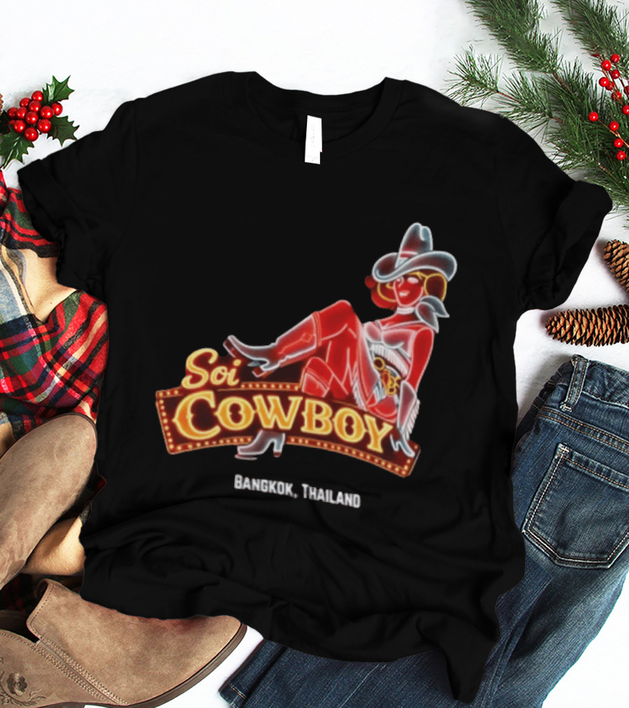 Soi Cowboy Bangkok Thailand Cowgirl Neon Sign T-Shirt
