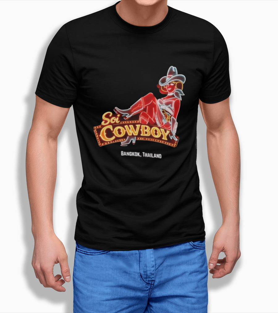 Soi Cowboy Bangkok Thailand Cowgirl Neon Sign T-Shirt