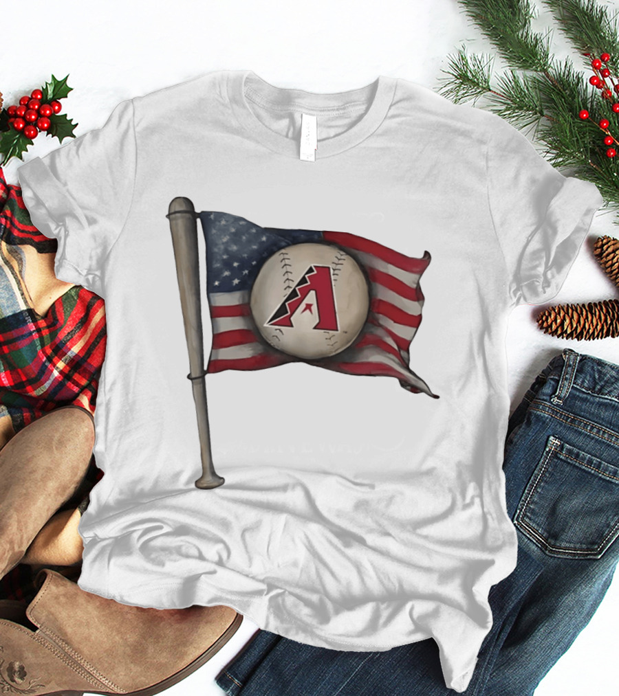 Arizona Diamondbacks American Flag Baseball Bat T-Shirt