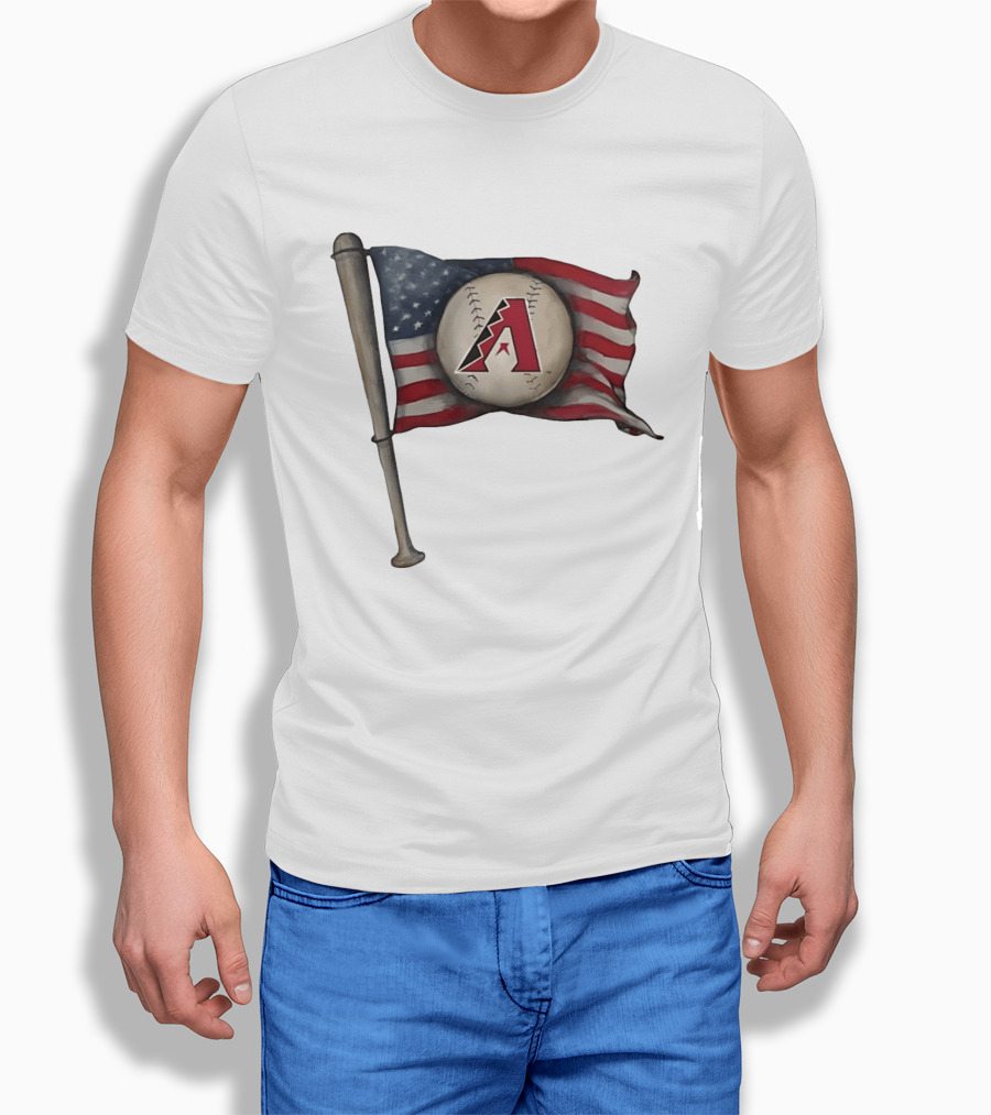 Arizona Diamondbacks American Flag Baseball Bat T-Shirt