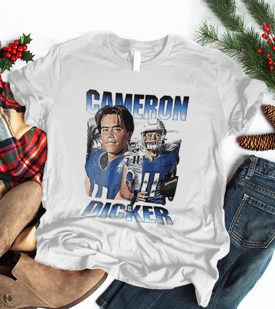 Cameron Dicker Football Palm Trees Player Portraits Kicking Bootleg T-Shirt