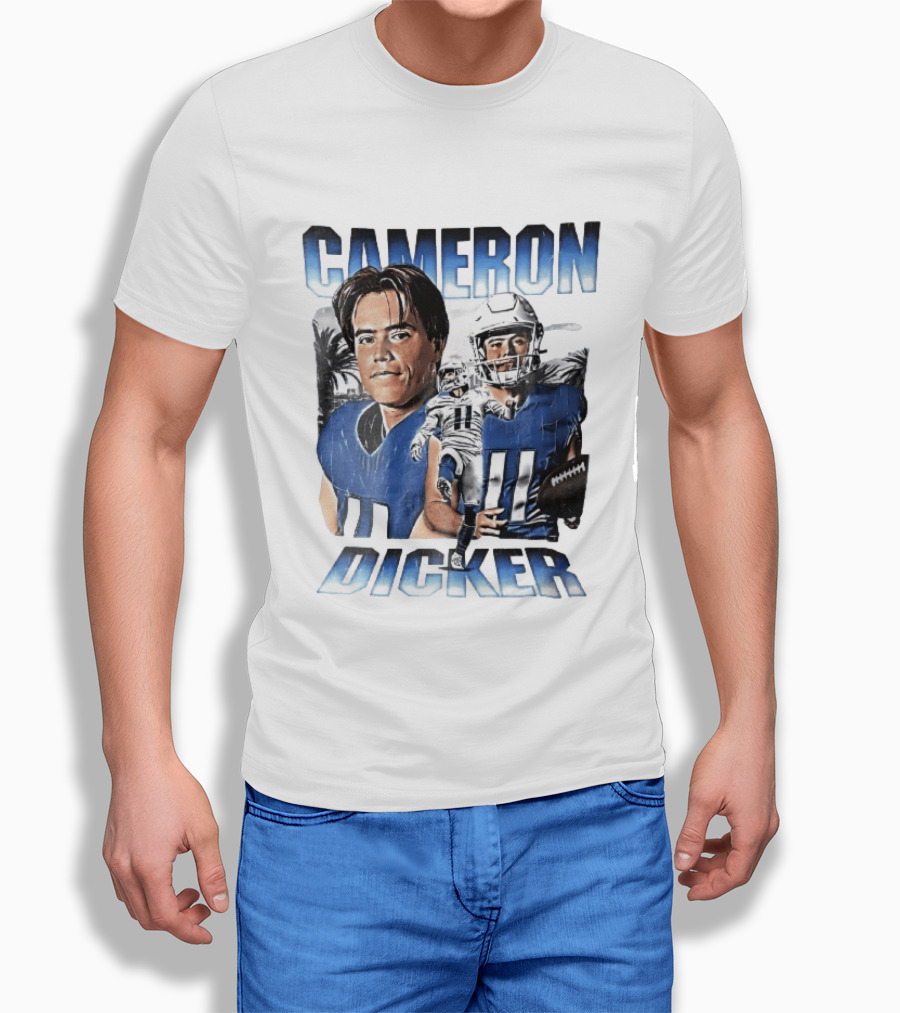 Cameron Dicker Football Palm Trees Player Portraits Kicking Bootleg T-Shirt