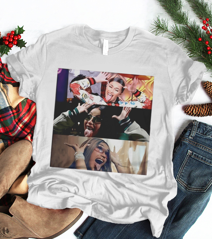 Cardi B Fun Iconic Expressions Collage T-Shirt
