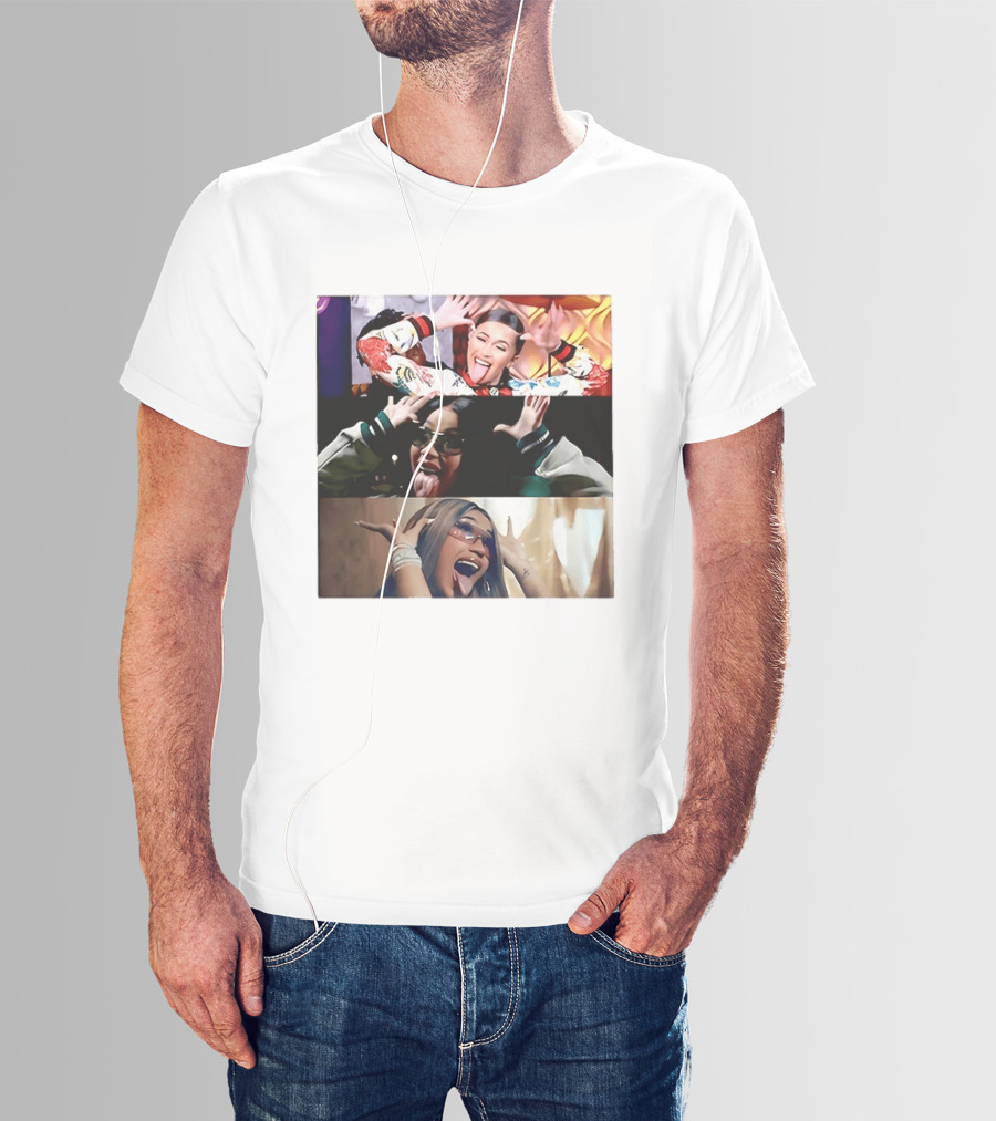 Cardi B Fun Iconic Expressions Collage T-Shirt