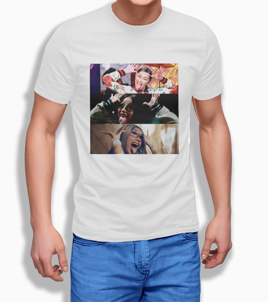 Cardi B Fun Iconic Expressions Collage T-Shirt