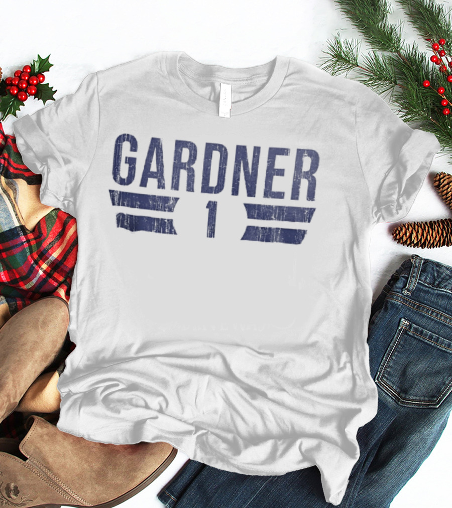 Gardner 1 Distressed Blue Block Horizontal Stripes T-Shirt