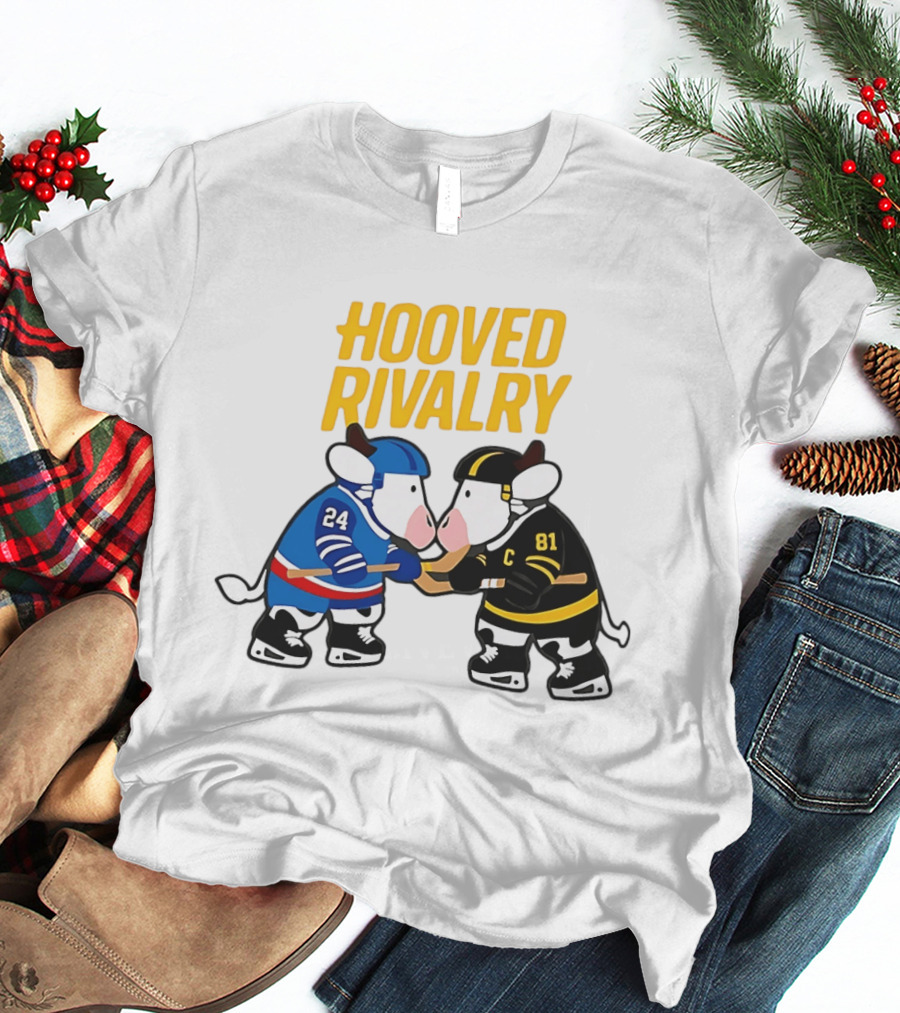 Hooved Rivalry Ilya Rozanov 24 Vs Shane Hollander 81 Hockey Faceoff T-Shirt