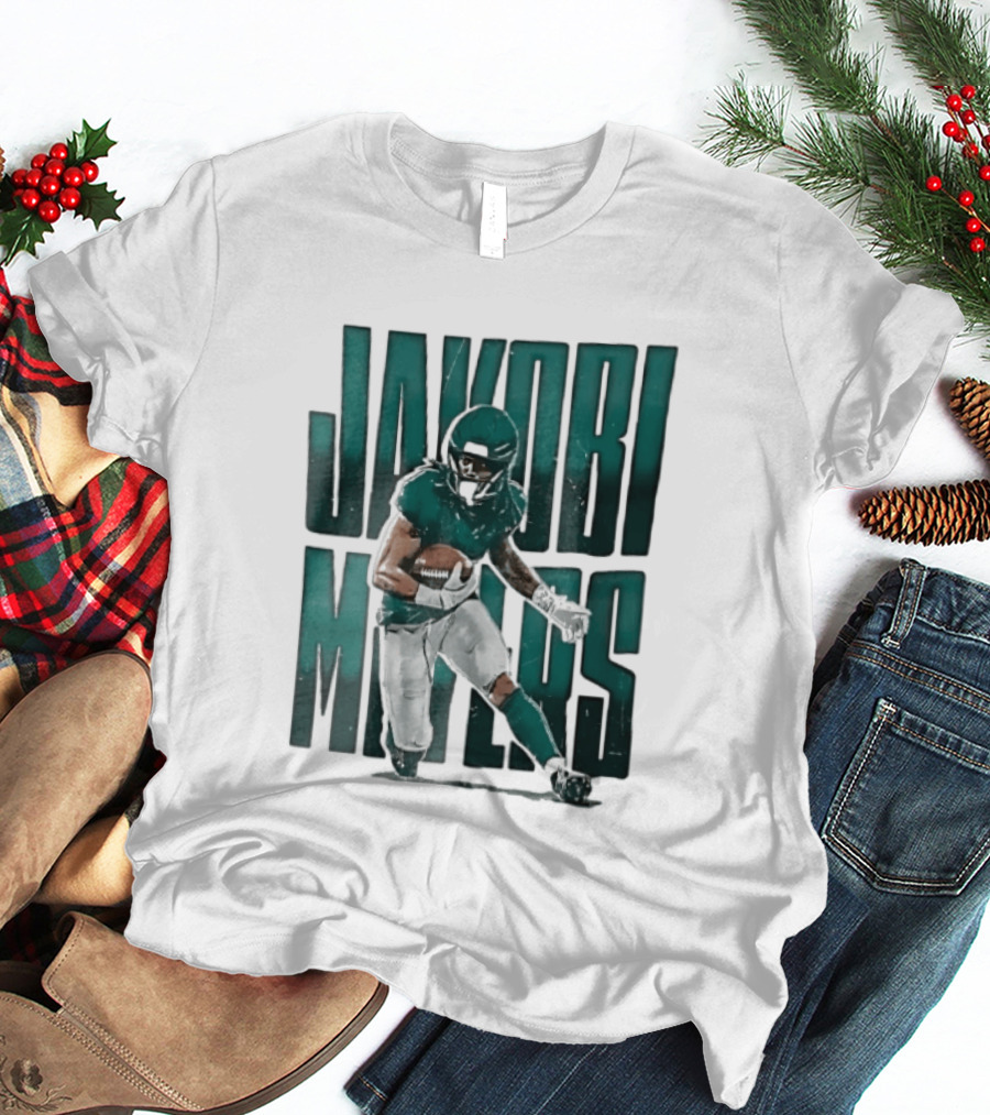 Jakobi Meyers Football Player Carrying Ball Distressed T-Shirt