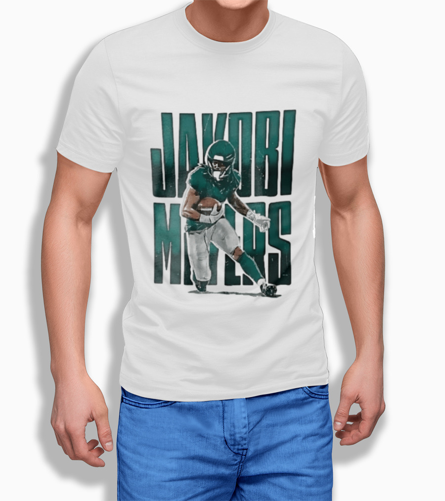 Jakobi Meyers Football Player Carrying Ball Distressed T-Shirt