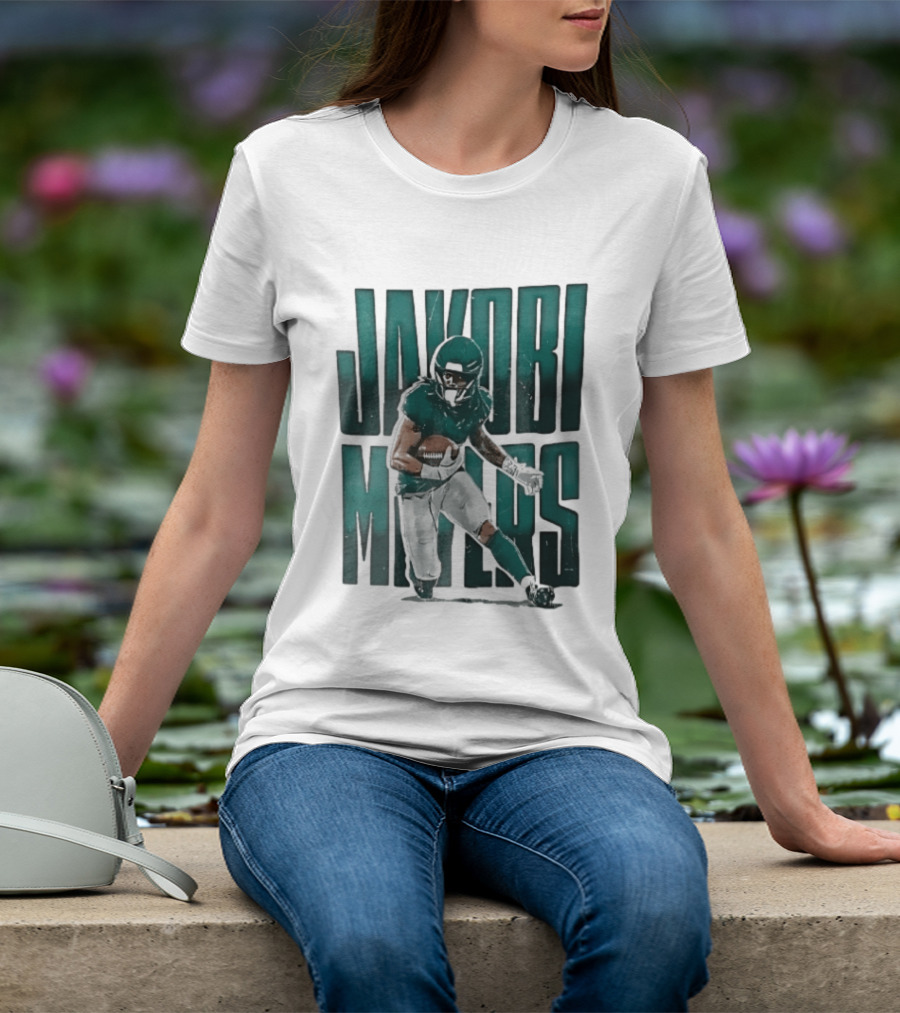 Jakobi Meyers Football Player Carrying Ball Distressed T-Shirt