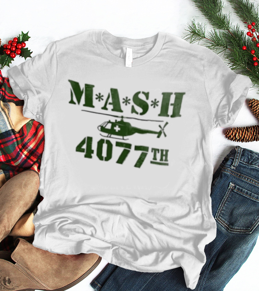 MASH 4077th Helicopter Classic TV Series Military T-Shirt