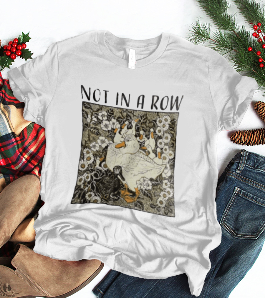 Not In A Row Ducks Floral Pattern Botanical T-Shirt