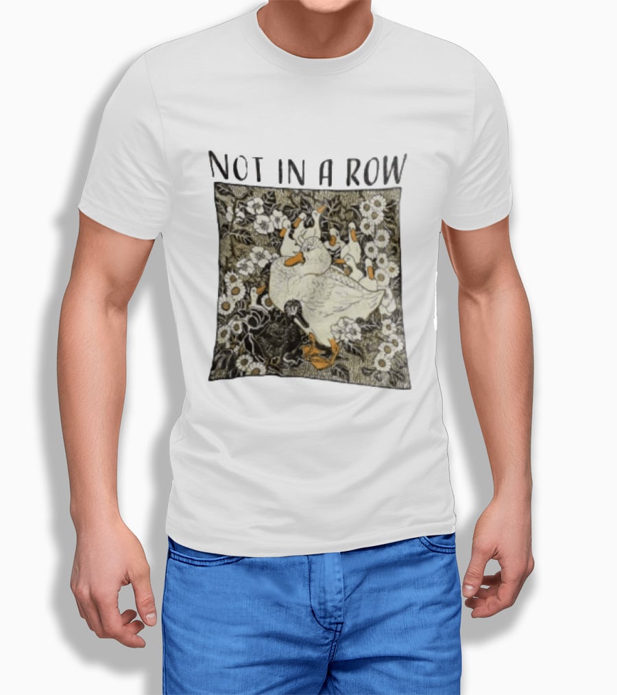 Not In A Row Ducks Floral Pattern Botanical T-Shirt