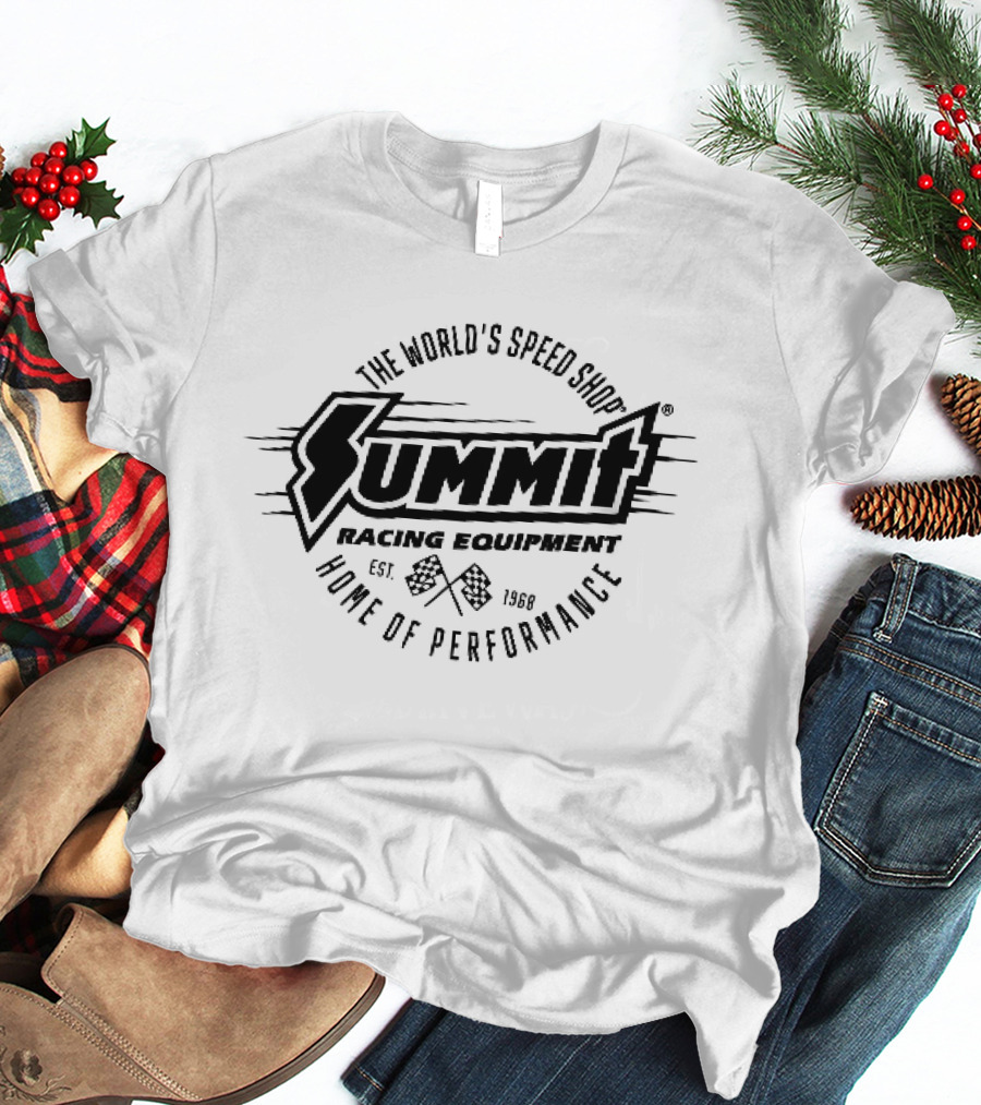 Summit Racing Equipment Est 1968 The Worlds Speed Shop Home Of Performance Checkered Flags T-Shirt