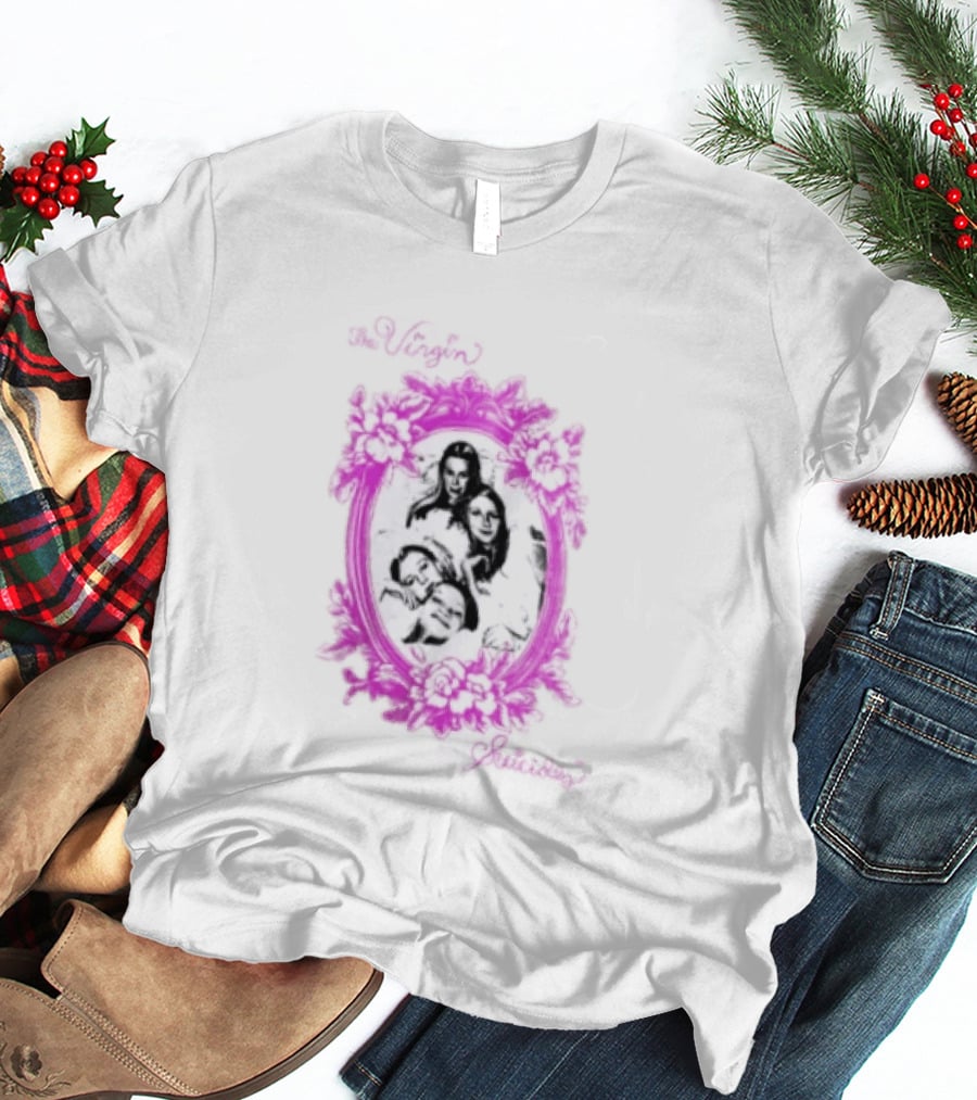 The Virgin Suicides Girls Pink Floral Oval Frame T-Shirt