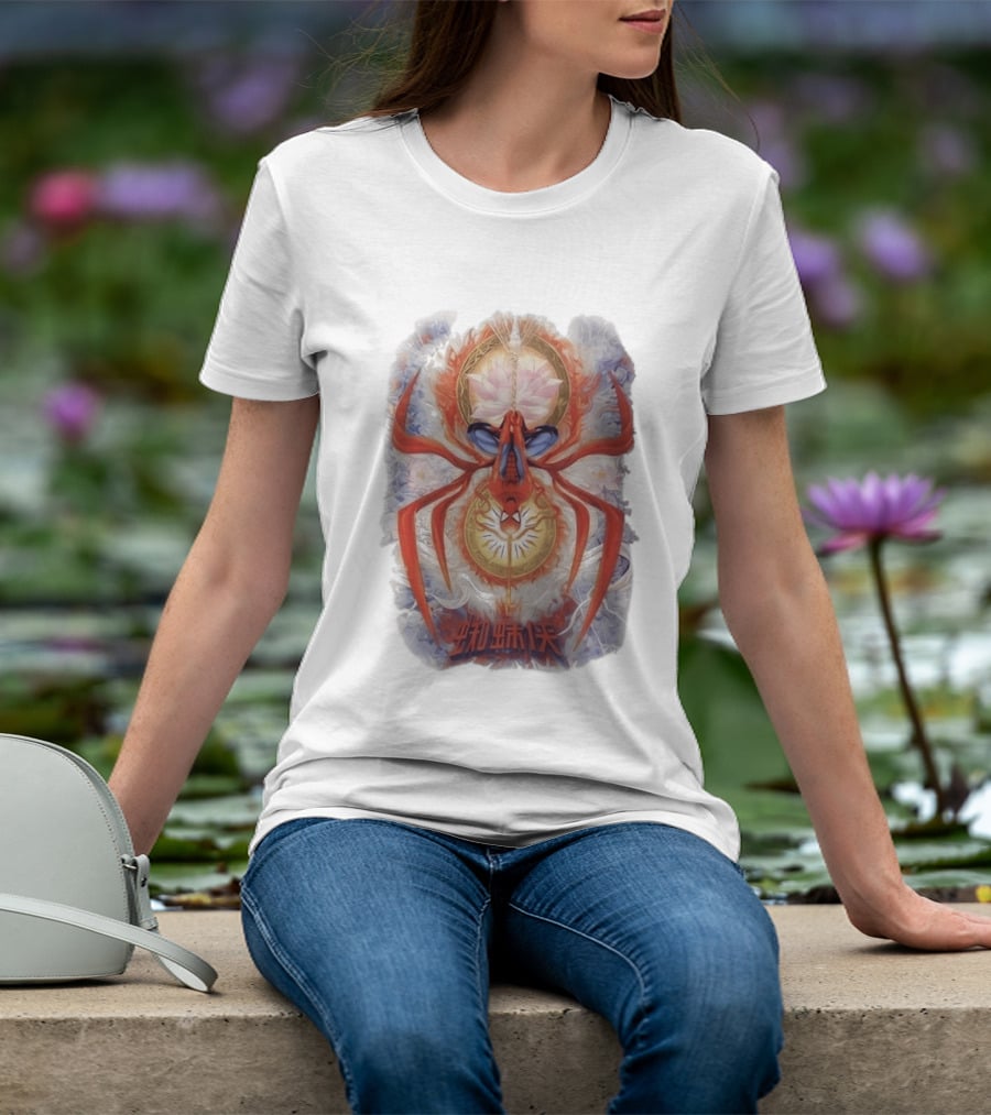 Spider Man Lotus Symbol Chinese Text Tom Holland Zendaya Reveal T-Shirt