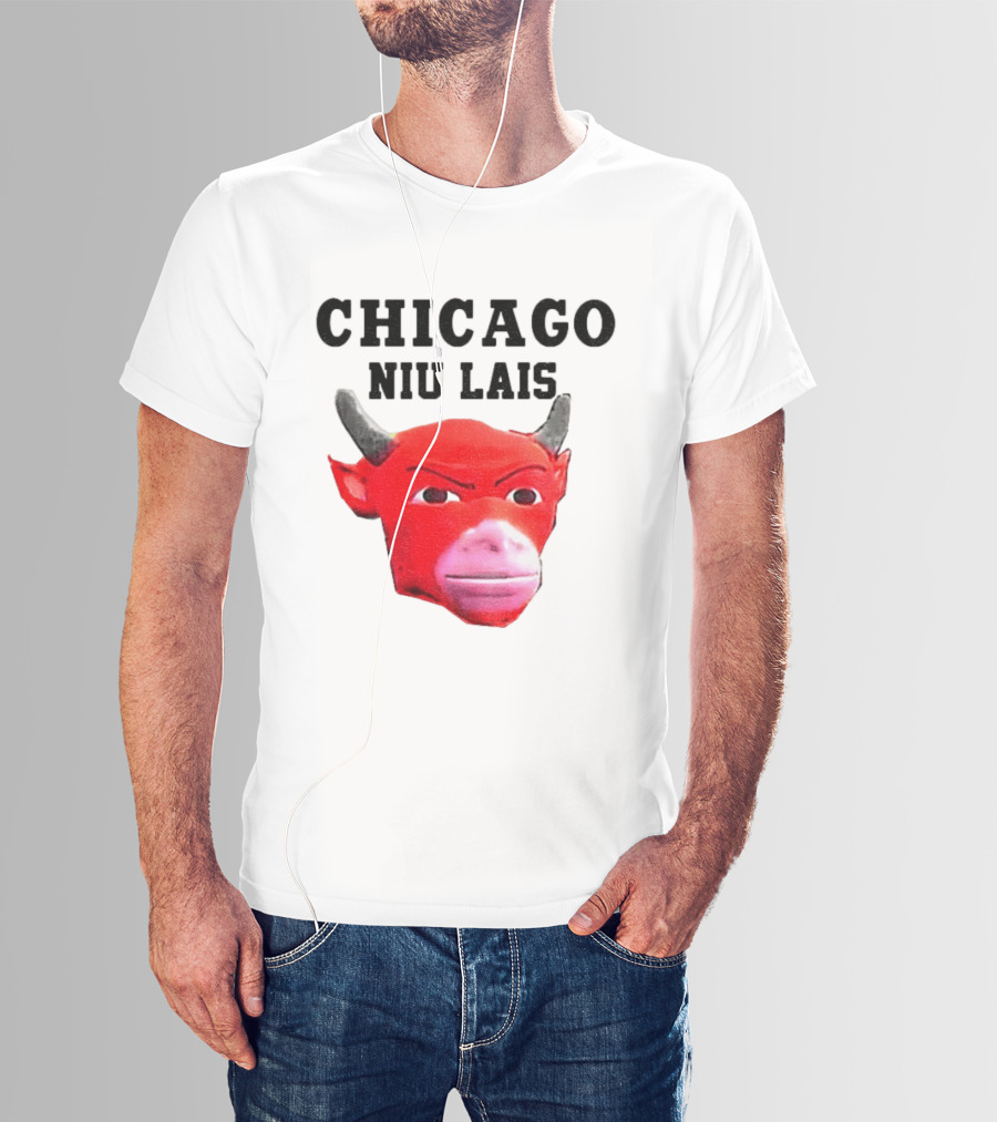 Chicago Bulls Niu Lais Red Bull Head T-Shirt