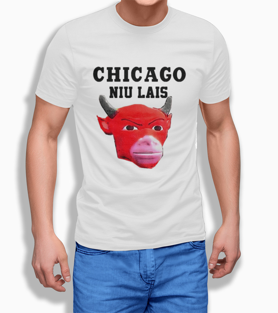 Chicago Bulls Niu Lais Red Bull Head T-Shirt