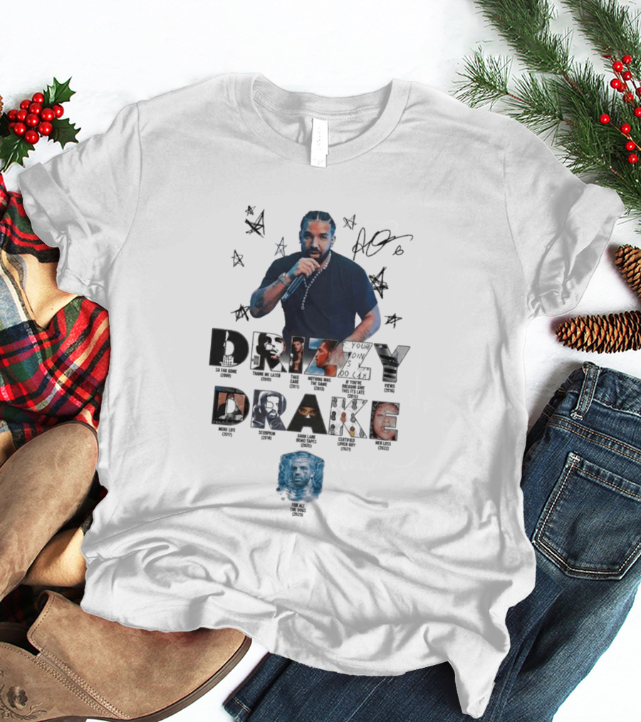 Drake Drizzy Album Titles Collage Hip Hop Artist Montage T-Shirt