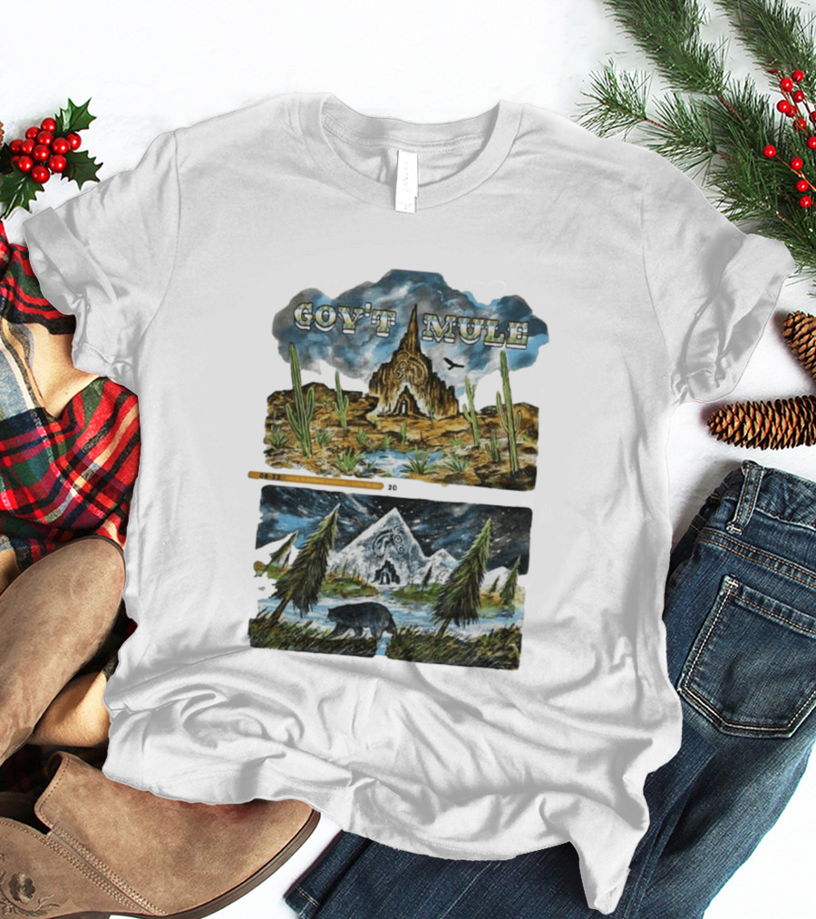 Govt Mule Two Night Kicking In Your Stall 2026 Santa Fe Aug 22 Vail Aug 23 Desert Scene Bear Mountain T-Shirt