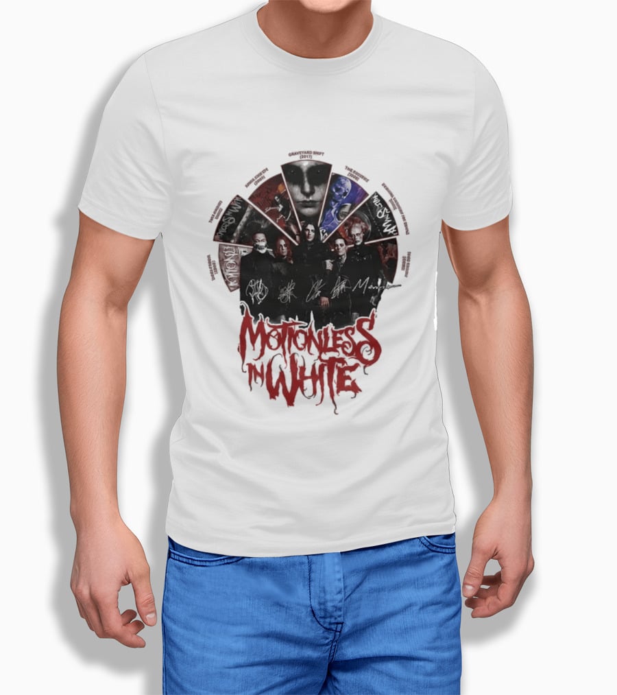 Motionless In White Band Album Art Collage Wheel T-Shirt