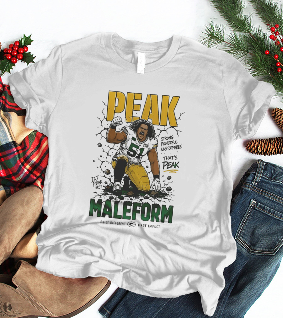 Peak Maleform Green Bay Packers #61 Strong Powerful Unstoppable T-Shirt