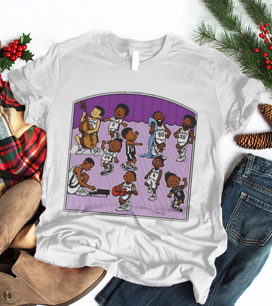 San Antonio Spurs Cartoon Players Music Band Comedy T-Shirt