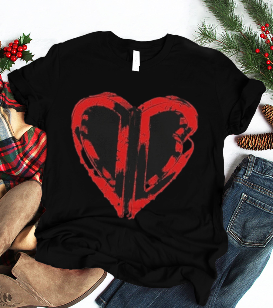 50cent Inferno Red DB Villain Distorted Heart T-Shirt