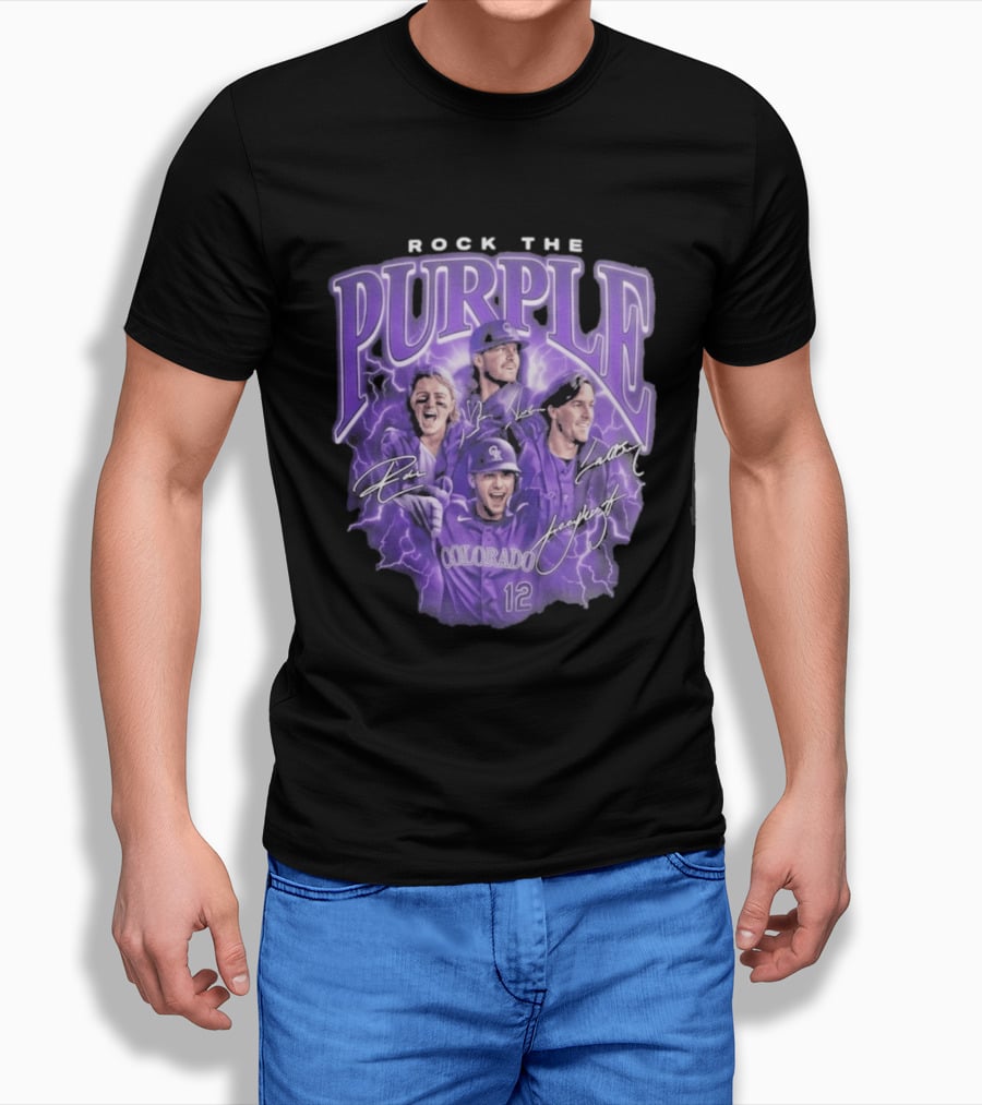 Colorado Rockies Rock The Purple 2026 Team Signatures T-Shirt