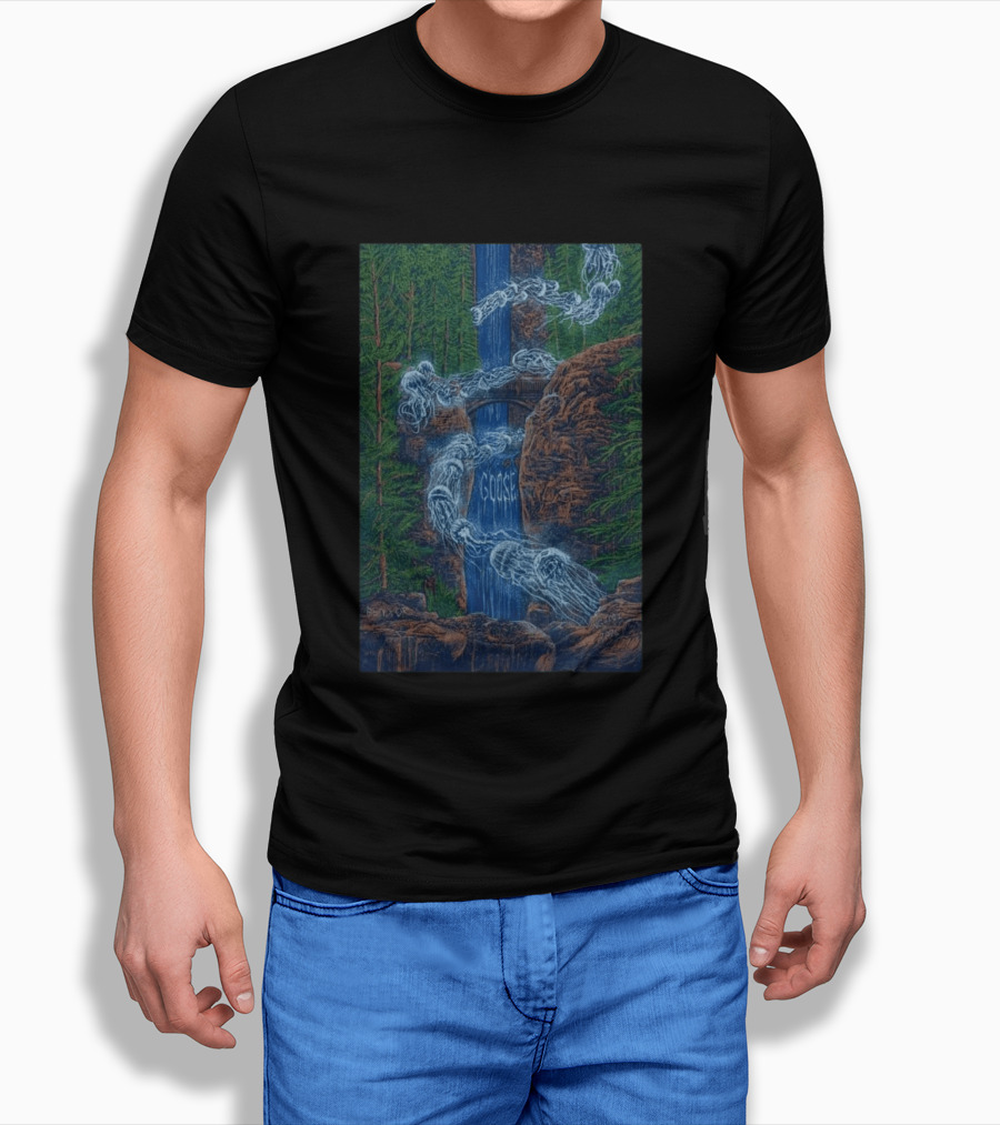 Goose Summer Tour 2026 Hayden Homes Amphitheater Bend August 21 22 Waterfall Forest Scene T-Shirt