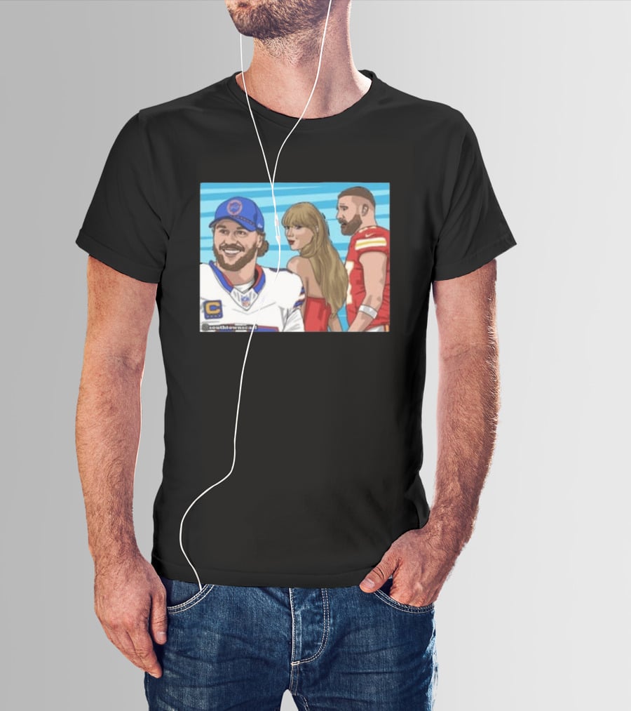 Josh Allen And Taylor With Kelce Stu McCallister सेटअप T-Shirt