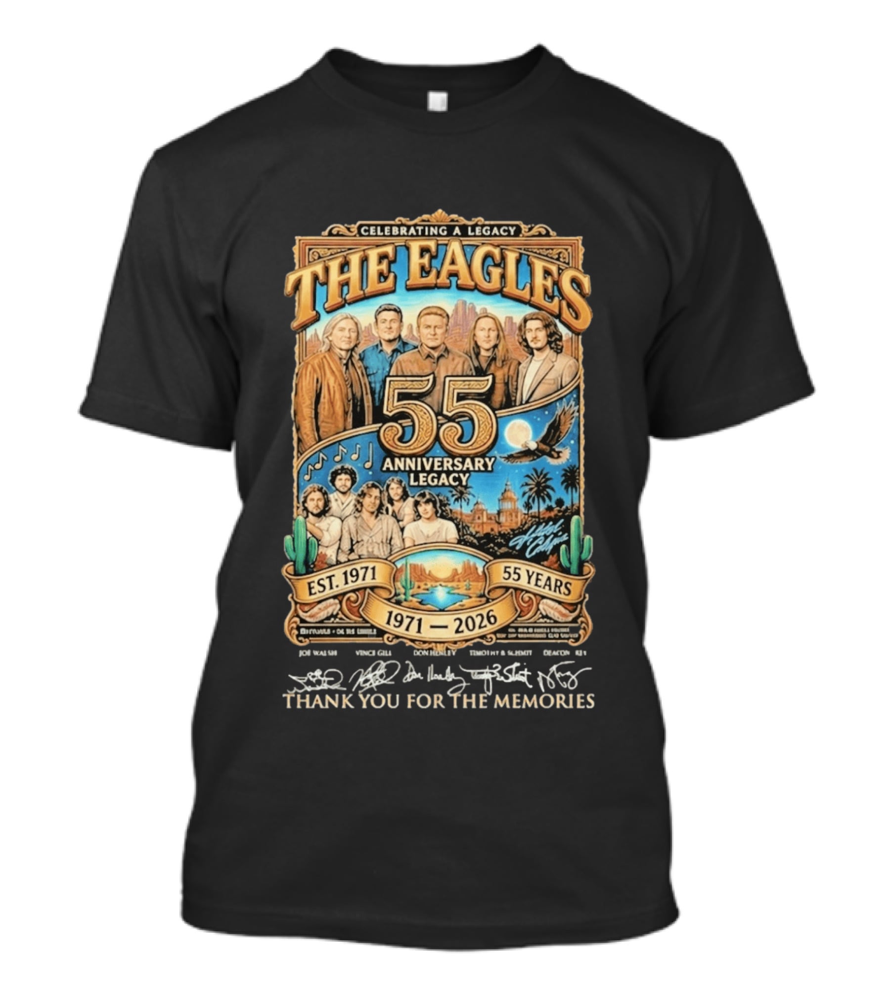 Celebrating A Legacy The Eagles 55 Anniversary 1971 2026 Thank You For The Memories T-Shirt