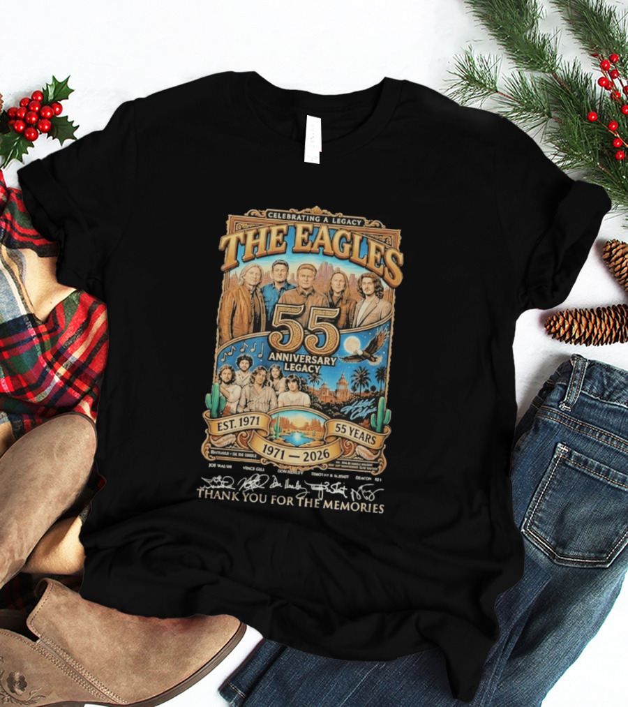 Celebrating A Legacy The Eagles 55 Anniversary 1971 2026 Thank You For The Memories T-Shirt
