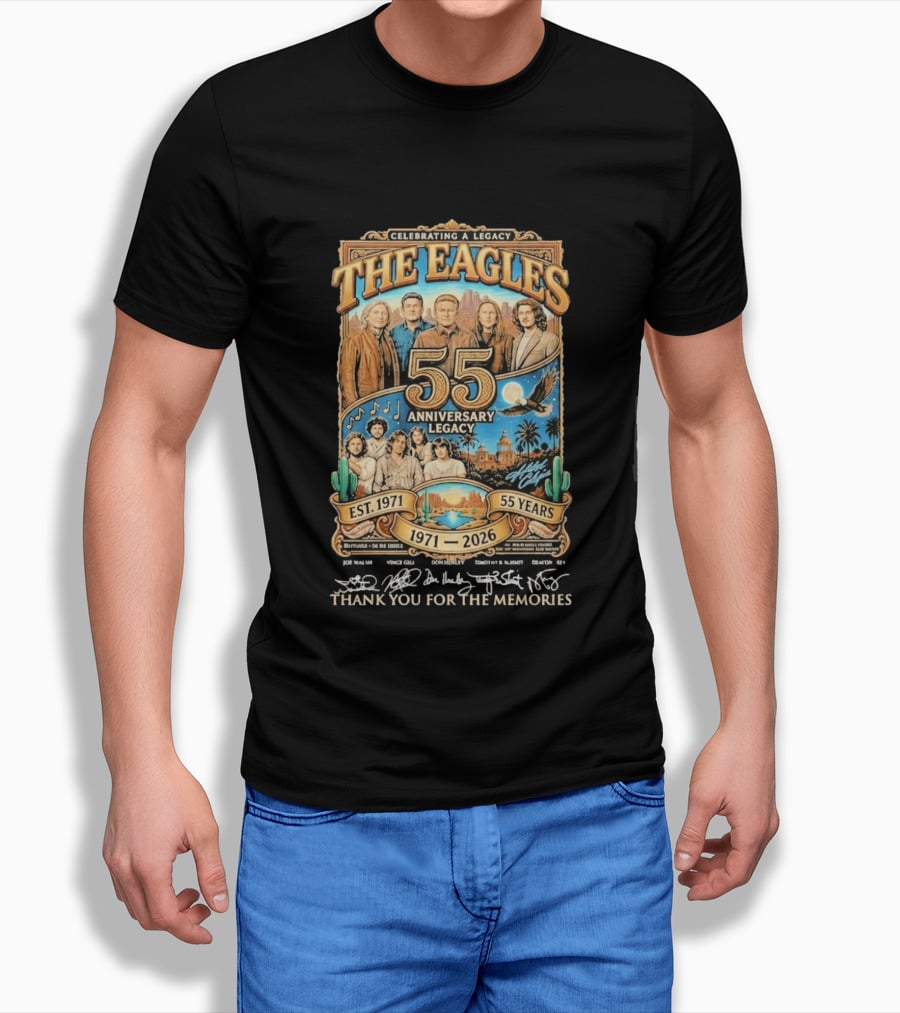 Celebrating A Legacy The Eagles 55 Anniversary 1971 2026 Thank You For The Memories T-Shirt