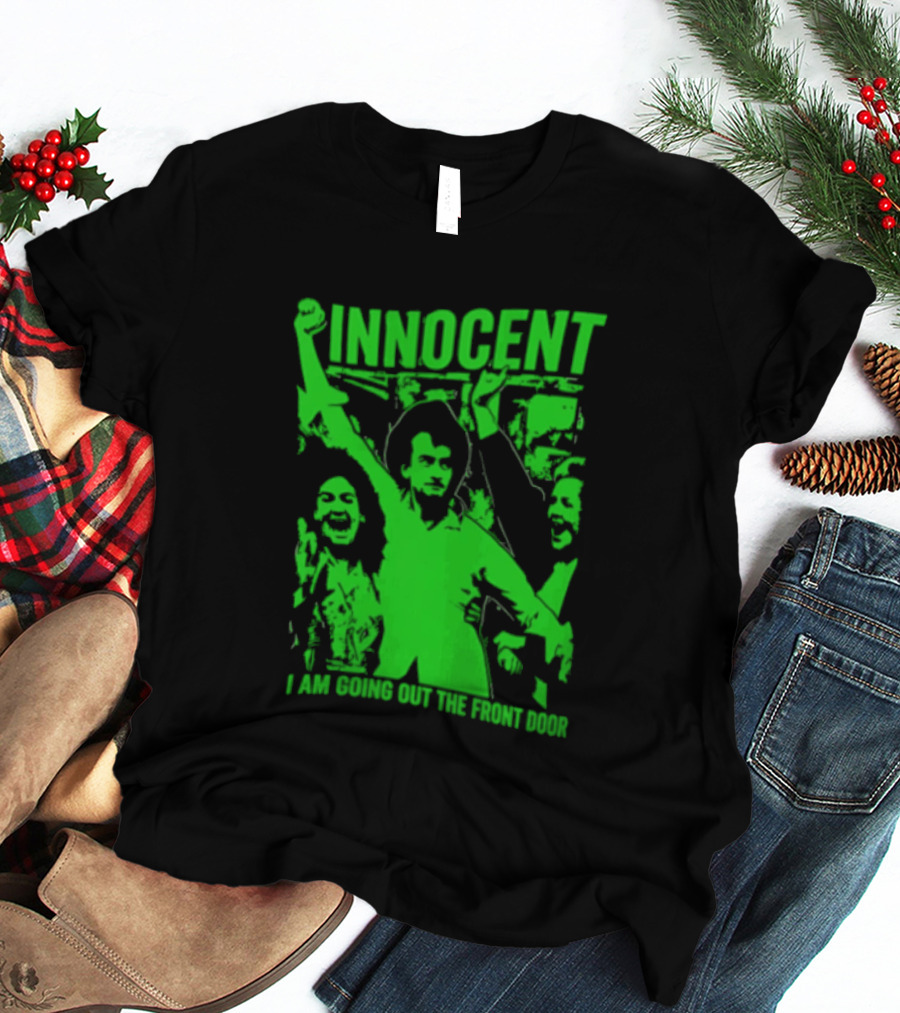 Innocent I Am Going Out The Front Door Retro Style People In Motion T-Shirt