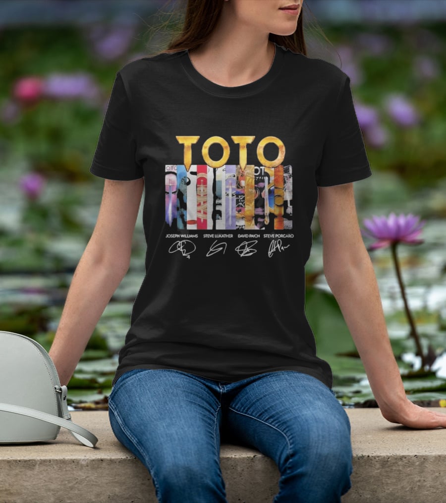 TOTO Band Discography Joseph Williams Steve Lukather David Paich Steve Porcaro Signatures Rock T-Shirt