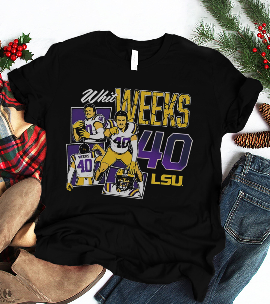 Whit Weeks LSU Tigers Number 40 College Football Collage T-Shirt
