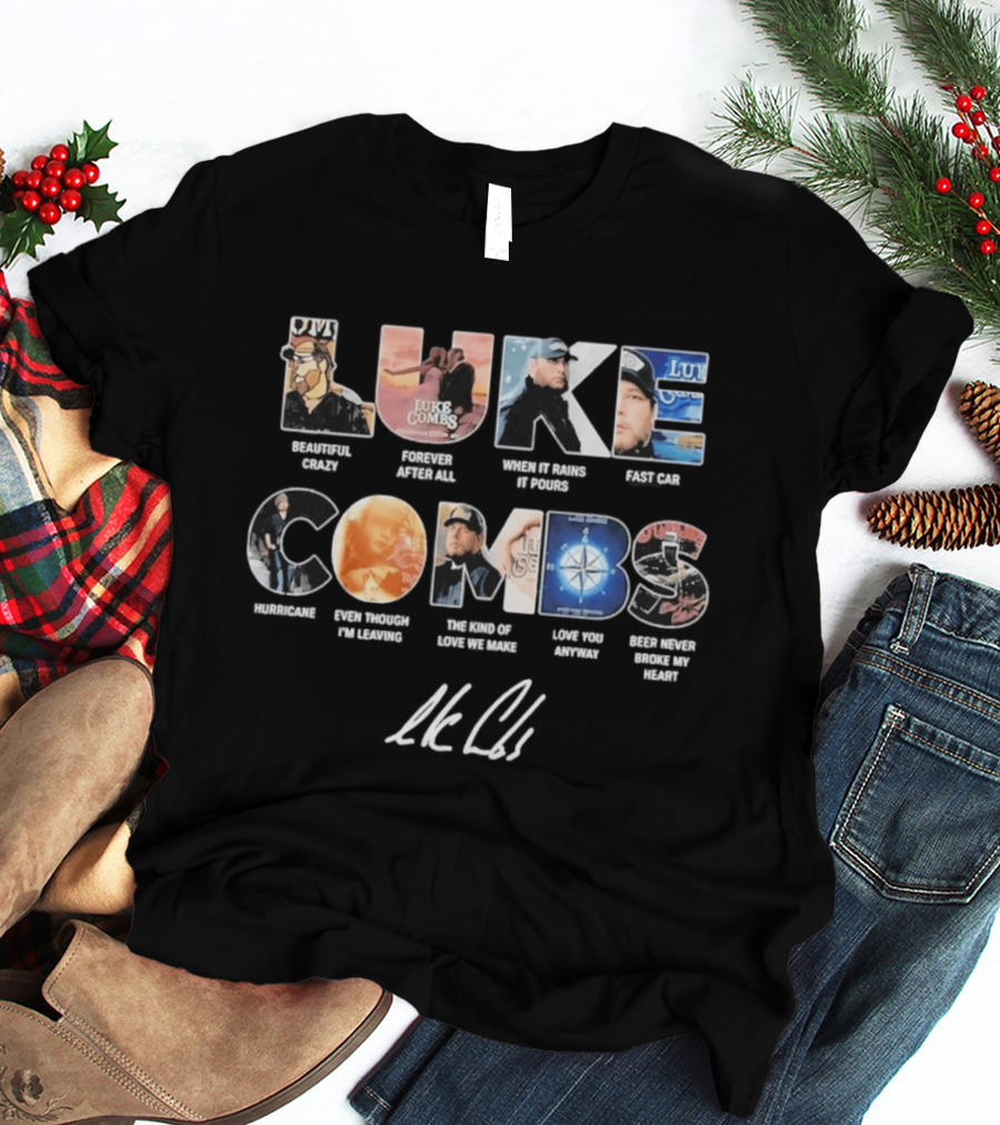 Luke Combs Greatest Songs Collage Country Music T-Shirt